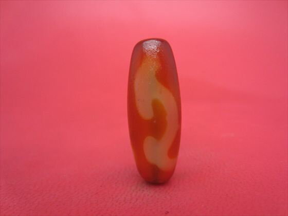 【チベット紅玉髄天珠】如意観音天珠カーネリアン約28×10mm【鉱物入り】【一点物】