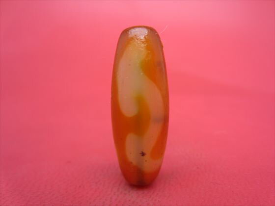 【チベット紅玉髄天珠】如意観音天珠カーネリアン約27×10mm【鉱物入り】【一点物】