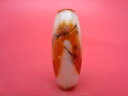 【チベット紅玉髄天珠】虎牙天珠カーネリアン約29×11.6mm【鉱物入り】【一点物】