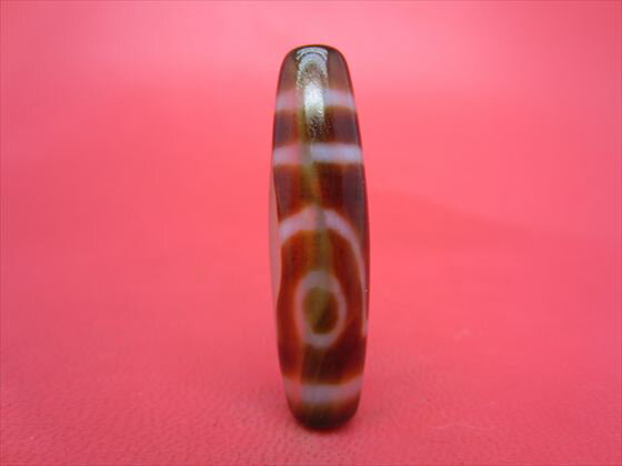 【チベット天珠】二眼天珠約38×10mm【水晶入り】【一点物】