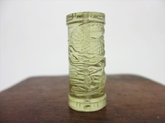 【リビアングラス天珠】手彫り龍神天珠約6.61g約29×12.2mm【鑑別書付き】【一点物】