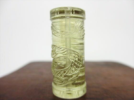 【リビアングラス天珠】手彫り龍神天珠約6.61g約29×12.2mm【鑑別書付き】【一点物】