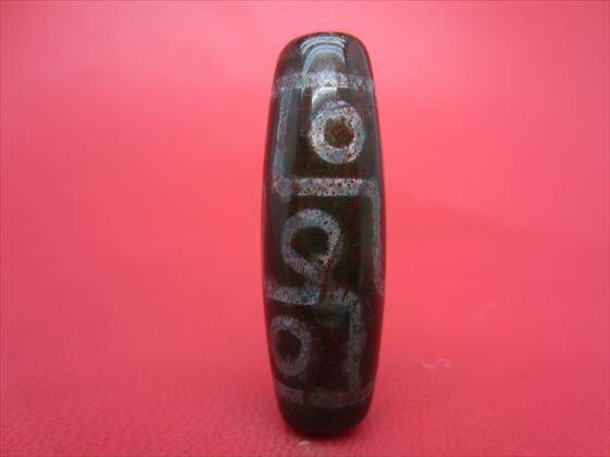 【九眼紅朱砂天珠】約38×12mm【一点物】