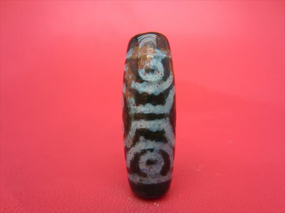 【八眼紅朱砂天珠】約39×13mm【一点物】