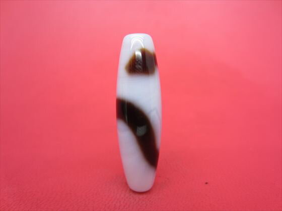 【チベット高級天珠】白蛇天珠・白約38×12mm【一点物】