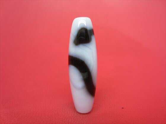 【チベット高級天珠】白蛇天珠・白約38×12mm【一点物】