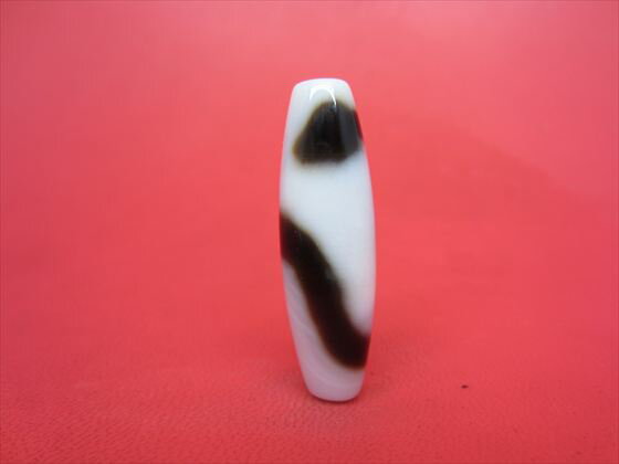 【チベット高級天珠】白蛇天珠・白約39×12mm【一点物】