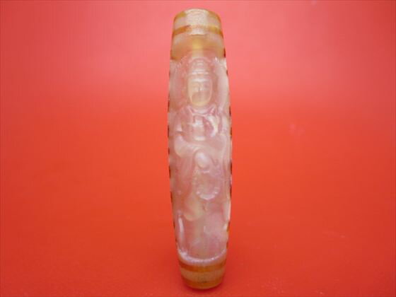 【チベット彫刻天珠】龍眼観音天珠約58×13.6mm【一点物】