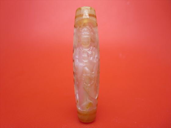 【チベット彫刻天珠】龍眼観音天珠約58×13.6mm【一点物】