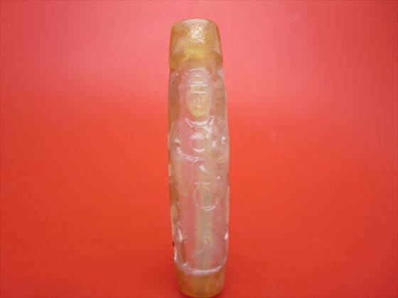 【チベット彫刻天珠】鳳凰観音天珠約57×13mm【一点物】