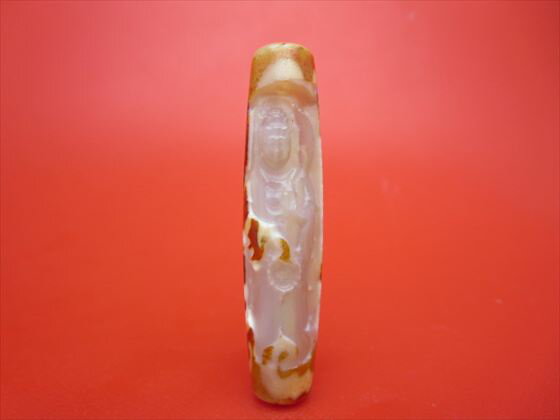 【チベット彫刻天珠】鳳凰観音天珠約58×13mm【一点物】