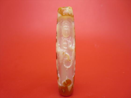 【チベット彫刻天珠】鳳凰観音天珠約58×13mm【一点物】