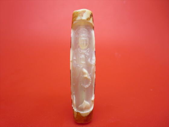 【チベット彫刻天珠】龍神観音天珠約57×13mm【一点物】