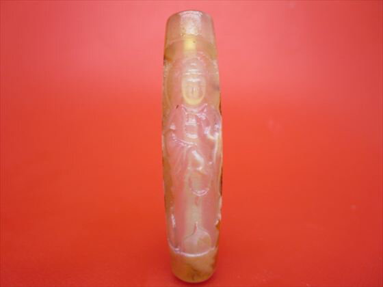 【チベット彫刻天珠】龍神観音天珠約57×13mm【一点物】