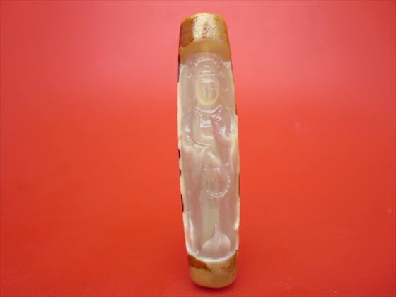 【チベット彫刻天珠】龍神観音天珠約57×13mm【一点物】