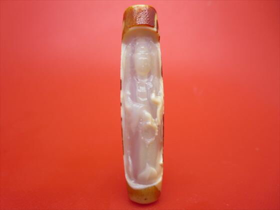 【チベット彫刻天珠】龍神観音天珠約58×13mm【一点物】