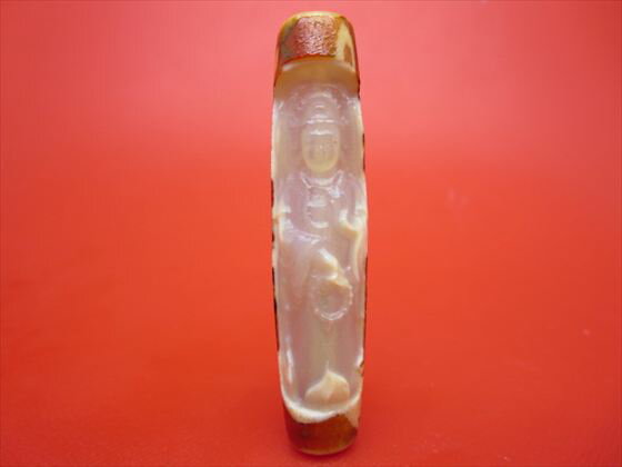 【チベット彫刻天珠】龍神観音天珠約58×13mm【一点物】