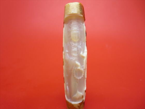 【チベット彫刻天珠】龍神観音天珠約58×13mm【一点物】