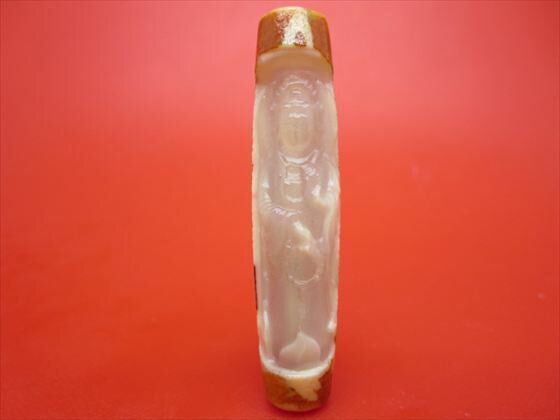 【チベット彫刻天珠】龍神観音天珠約58×13mm【一点物】