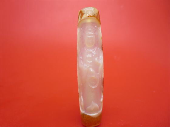 【チベット彫刻天珠】龍神観音天珠約58×13mm【一点物】