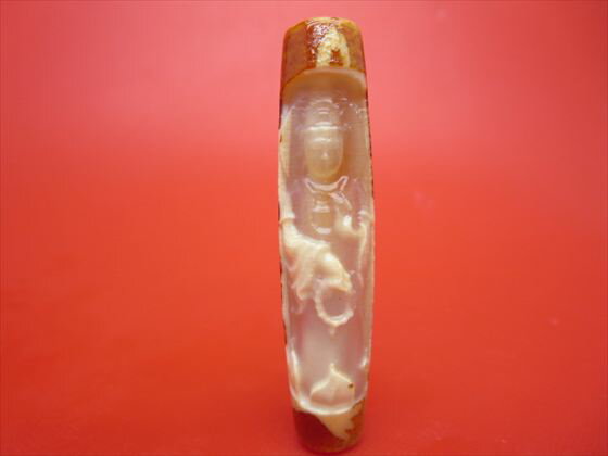 【チベット彫刻天珠】龍神観音天珠約58×13mm【一点物】