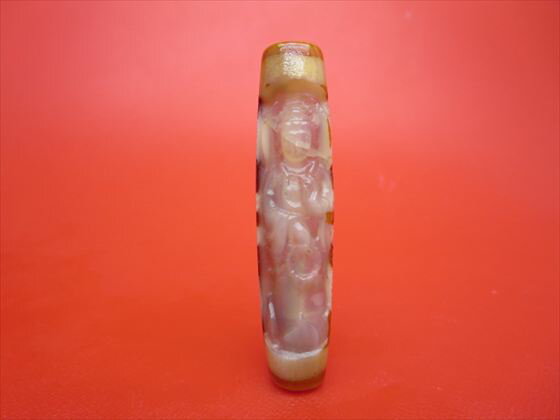 【チベット彫刻天珠】蓮師法帽観音天珠約58×13mm【一点物】