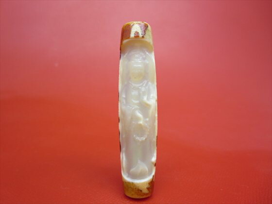 【チベット彫刻天珠】龍神観音天珠約57×13mm【一点物】