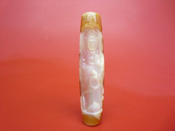 【チベット彫刻天珠】龍神観音天珠約57×13mm【一点物】