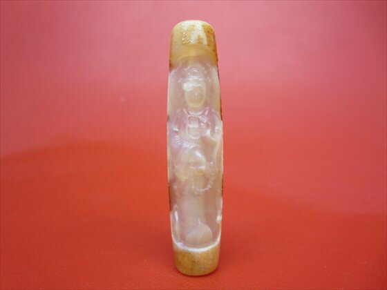 【チベット彫刻天珠】龍神観音天珠約57×13mm【一点物】