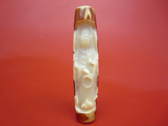 【チベット彫刻天珠】龍神観音天珠約58×13mm【一点物】