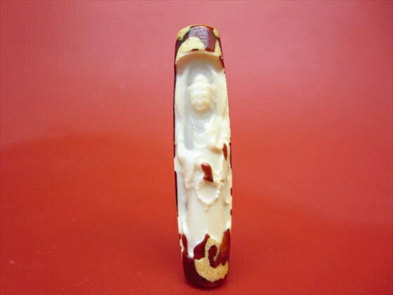 【チベット彫刻天珠】鳳凰観音天珠約57×13mm【一点物】