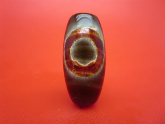 【チベット天珠】日月星天珠約32×15mm【天然模様入り】【一点物】