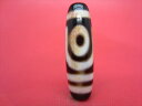 【二眼紅朱砂天珠】約38×11.5mm【馬蹄痕】【一点物】