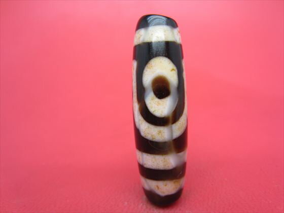 【二眼紅朱砂天珠】約40×12mm【一点物】