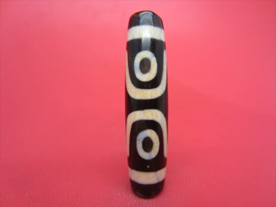 【七眼紅朱砂天珠】約50×12.6mm【一点物】