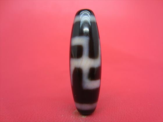 【万字紅朱砂天珠】約38×12mm【一点物】