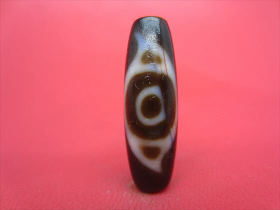 ※キズあり※【鳳眼紅朱砂天珠】約33×11mm【馬蹄痕】【一点物】