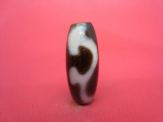 【如意紅朱砂天珠】約26×10.6mm【馬蹄痕】【一点物】