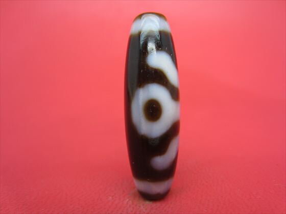 【雙貴人紅朱砂天珠】約36×11.6mm【馬蹄痕】【一点物】