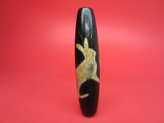 【チベット至純風化天珠】十二支・卯【馬蹄痕・天然模様入り】