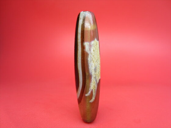 【チベット至純風化天珠】十二支・戌【馬蹄痕・天然模様入り】