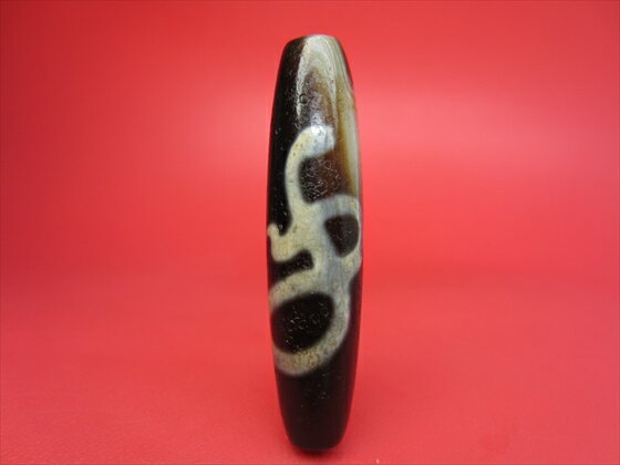 【チベット至純風化天珠】十二支・巳【馬蹄痕・天然模様入り】