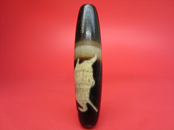 【チベット至純風化天珠】十二支・丑【馬蹄痕・天然模様入り】