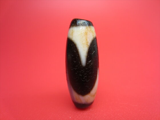 【虎牙紅朱砂天珠】【馬蹄痕】【一点物】