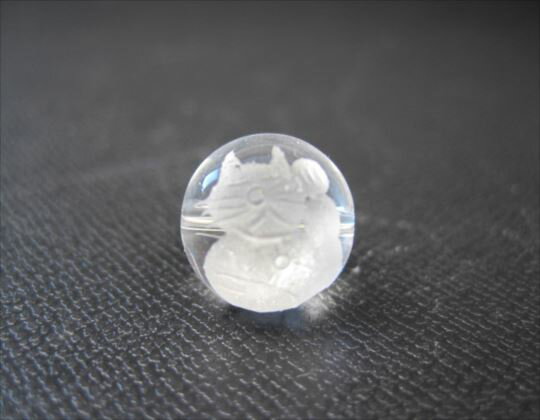 【粒売り：招き猫】水晶Φ10±0.2mmΦ12±0.2mm【素彫り】