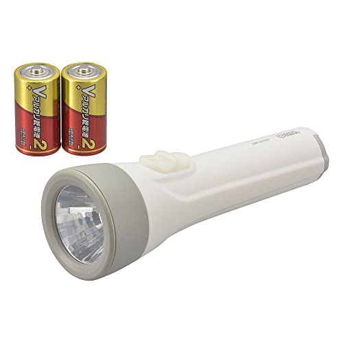 オーム電機 LED懐中ライト 懐中電灯 常備灯 単2形乾電池×2本付き 110ルーメン LHPー2211C7 08-0923 OHM