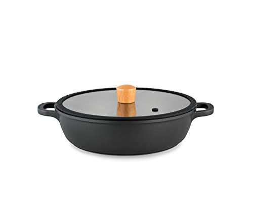 SENSARTE 両手鍋 卓上鍋 すき焼き鍋 28cm IH対応 ガス対応 一品万能 煮る 焼く 炒める 揚げる 焦げ付きにくい お手入れ簡単