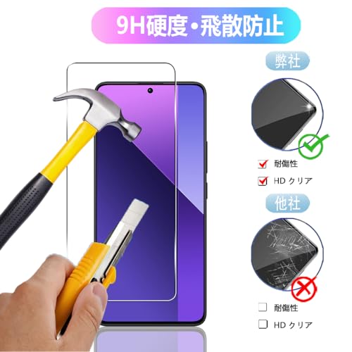 2+2枚セット対応 Xiaomi redmi note 13 pro 5g ガラスフィルム + レンズフィルム日...