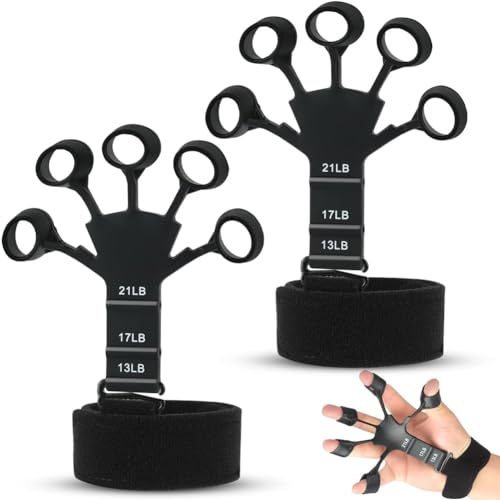 フィンガーパワー 2個セット フィンガートレーナー 指トレーニング 握力 3つの抵抗調節 13LB/17LB/21LB 高齢者 指ストレッチャー