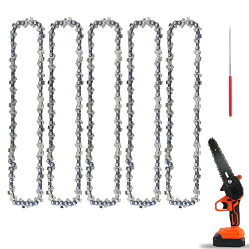 5本入り チェンソー 替刃6インチミニチェーンソー 電動のこぎりアクセサリー 木工切断 枝切り伐採 家庭..